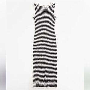 NWT Abercrombie Black & White Striped Knit Midi Dress – Size Small